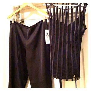 2 Pc Pant Suit-Black